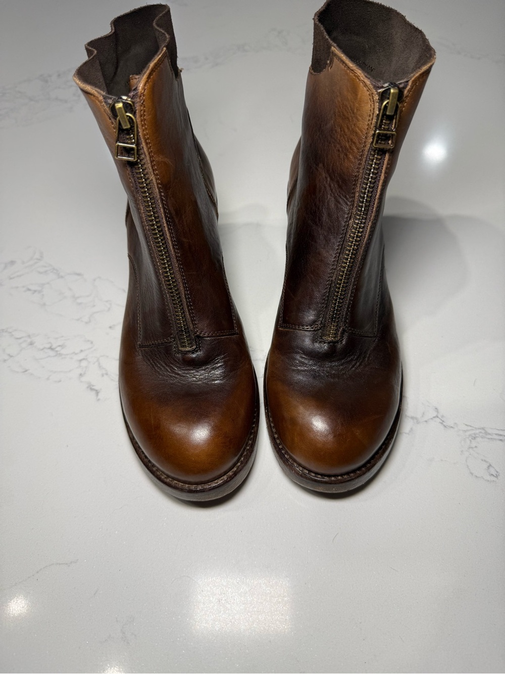 UNTAMED STREET BERKELEY burnt-caramel ankle boots 38 - Picture 9 of 16